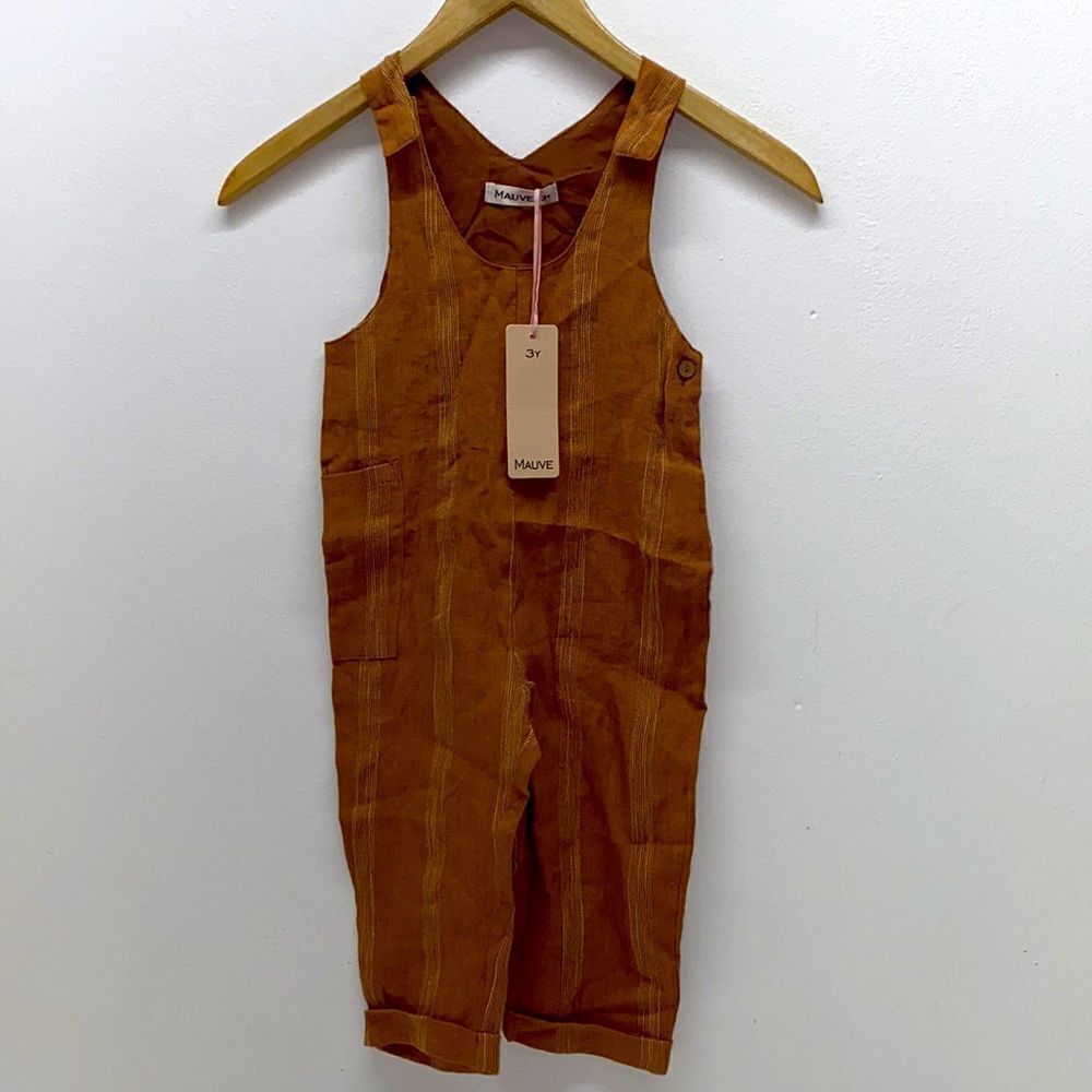 MAUVE BY PAATEL 100% Linen long scoop neck jumpsuit New